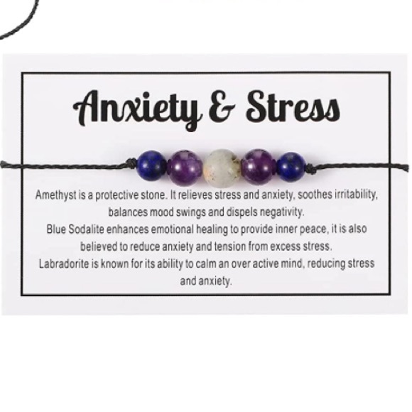NWT 💕Anxiety Relief 💕 Calm and Serenity Support Healing Gemstone Bracelet - Picture 1 of 3